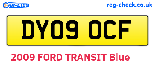 DY09OCF are the vehicle registration plates.