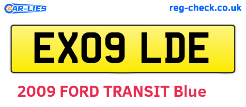 EX09LDE are the vehicle registration plates.