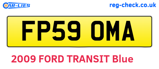 FP59OMA are the vehicle registration plates.