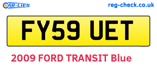 FY59UET are the vehicle registration plates.