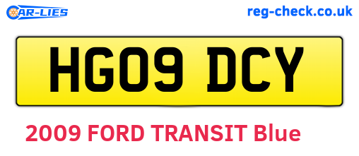 HG09DCY are the vehicle registration plates.