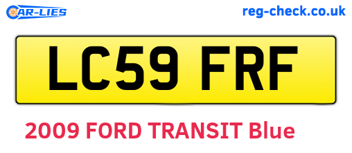 LC59FRF are the vehicle registration plates.