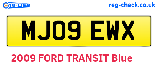 MJ09EWX are the vehicle registration plates.