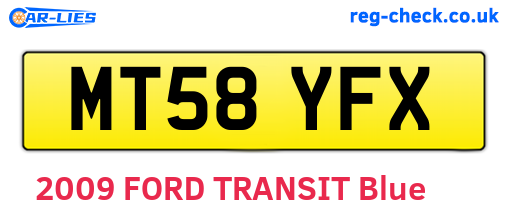 MT58YFX are the vehicle registration plates.