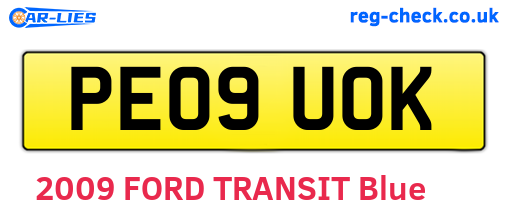 PE09UOK are the vehicle registration plates.