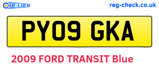 PY09GKA are the vehicle registration plates.
