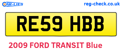 RE59HBB are the vehicle registration plates.