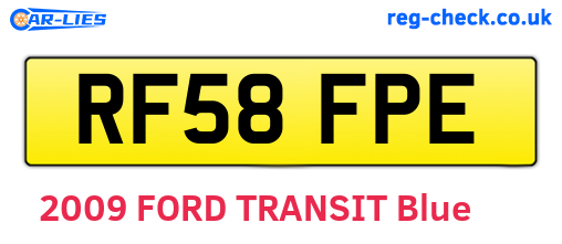 RF58FPE are the vehicle registration plates.