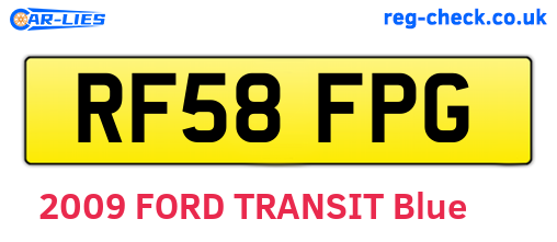 RF58FPG are the vehicle registration plates.