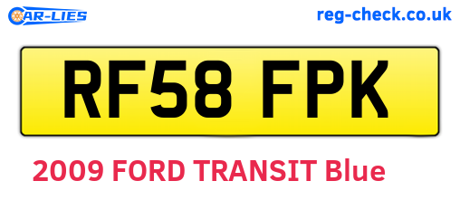 RF58FPK are the vehicle registration plates.