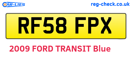 RF58FPX are the vehicle registration plates.