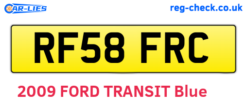 RF58FRC are the vehicle registration plates.