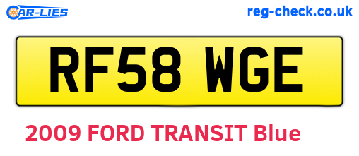 RF58WGE are the vehicle registration plates.