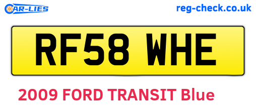 RF58WHE are the vehicle registration plates.