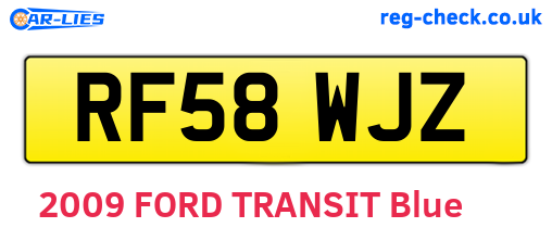 RF58WJZ are the vehicle registration plates.