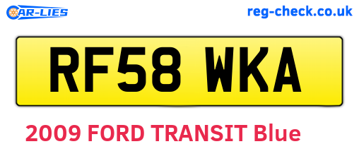 RF58WKA are the vehicle registration plates.