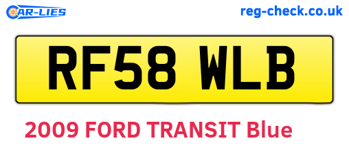 RF58WLB are the vehicle registration plates.