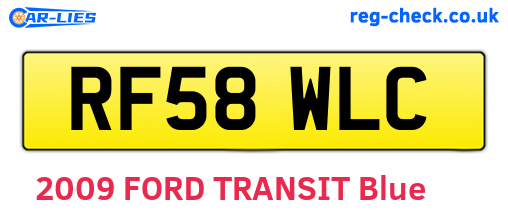 RF58WLC are the vehicle registration plates.