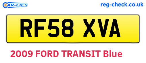 RF58XVA are the vehicle registration plates.
