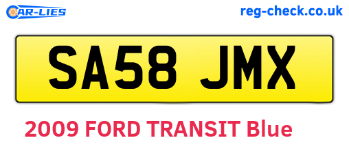 SA58JMX are the vehicle registration plates.