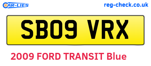 SB09VRX are the vehicle registration plates.