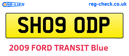 SH09ODP are the vehicle registration plates.