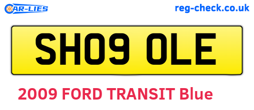 SH09OLE are the vehicle registration plates.