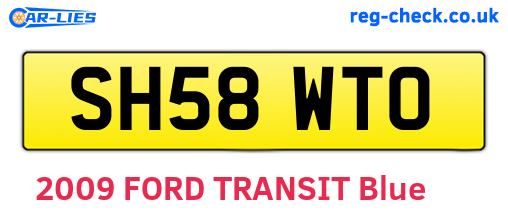 SH58WTO are the vehicle registration plates.