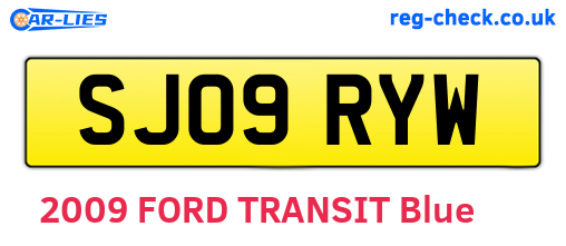 SJ09RYW are the vehicle registration plates.