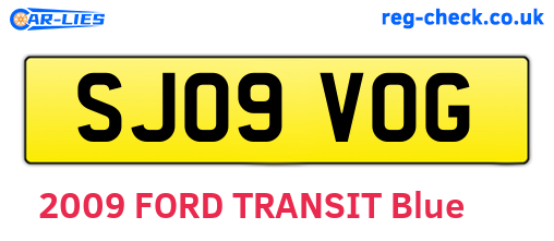 SJ09VOG are the vehicle registration plates.