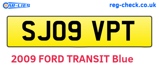 SJ09VPT are the vehicle registration plates.