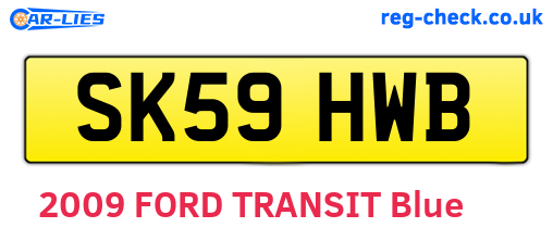 SK59HWB are the vehicle registration plates.