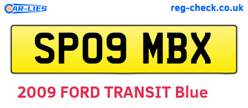 SP09MBX are the vehicle registration plates.