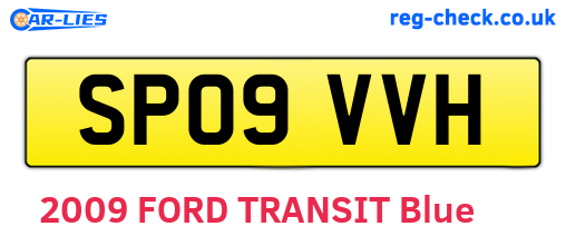 SP09VVH are the vehicle registration plates.