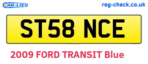 ST58NCE are the vehicle registration plates.