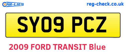 SY09PCZ are the vehicle registration plates.
