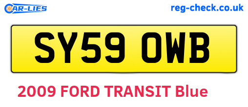 SY59OWB are the vehicle registration plates.