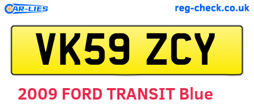 VK59ZCY are the vehicle registration plates.