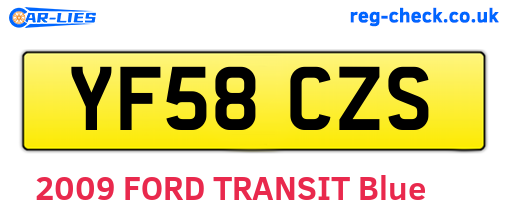 YF58CZS are the vehicle registration plates.
