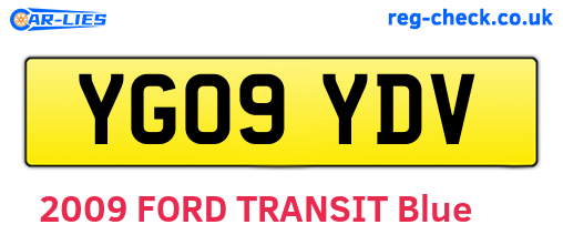 YG09YDV are the vehicle registration plates.