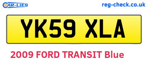 YK59XLA are the vehicle registration plates.