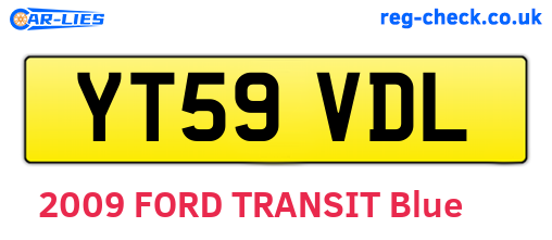 YT59VDL are the vehicle registration plates.