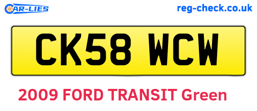 CK58WCW are the vehicle registration plates.