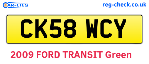 CK58WCY are the vehicle registration plates.