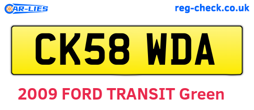 CK58WDA are the vehicle registration plates.