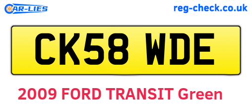 CK58WDE are the vehicle registration plates.