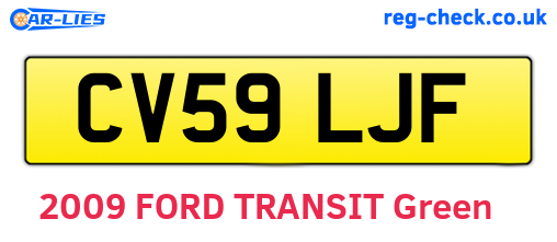 CV59LJF are the vehicle registration plates.