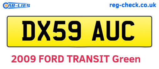 DX59AUC are the vehicle registration plates.