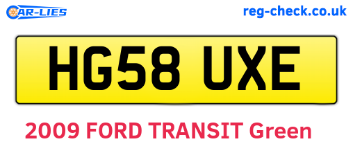 HG58UXE are the vehicle registration plates.