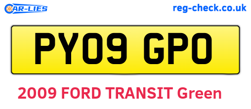 PY09GPO are the vehicle registration plates.